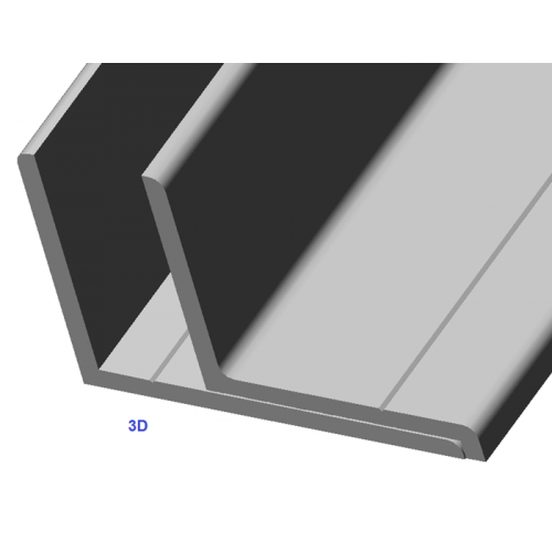 Blankanodiserad dubbel L-profil i aluminium